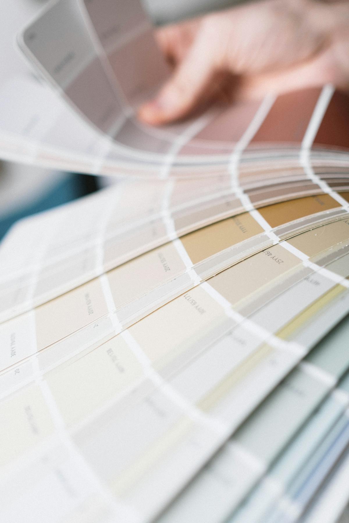 Paint colour fan deck swatches